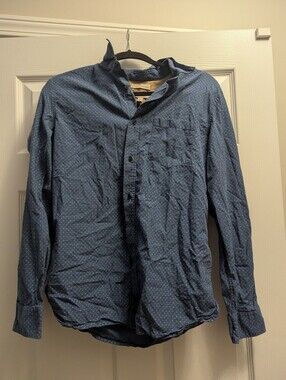 Banana Republic Heritage Collection Mens Blue Micro Print Button Down Shirt